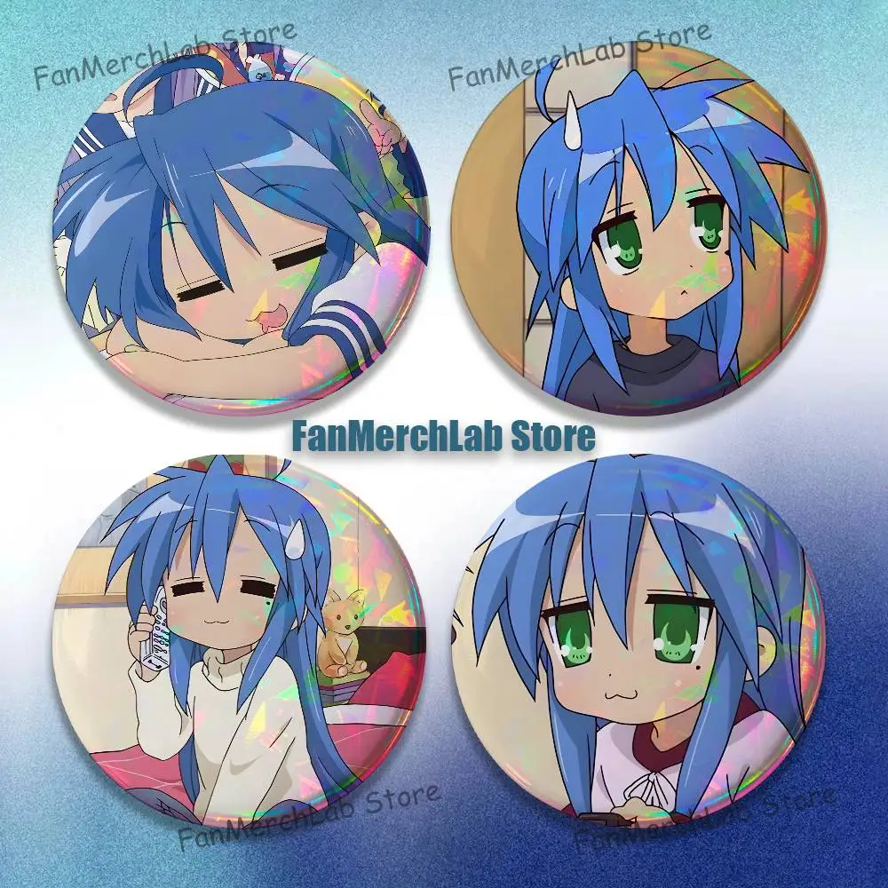 

Konata Izumi L-Lucky S-Star Anime Enamel Pin Badge Cartoon Round Brooch Accessories on Backpack Gifts
