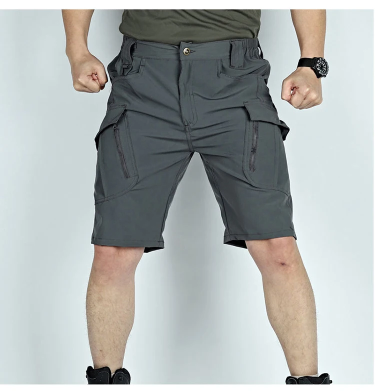 TRVLWEGO Herren Taktische Cargo-Shorts Schnelltrocknende Wander- und Arbeitshosen mit Mehreren Taschen Freizeit-Reise-Anglerhosen – Detail 10