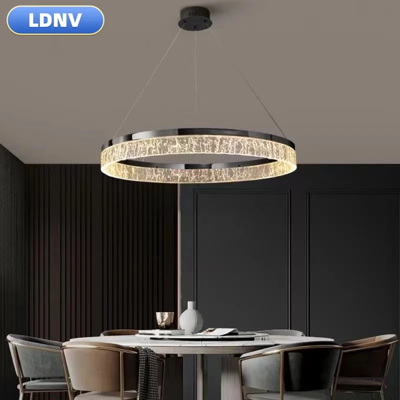 Circle Ring Modern Led Pendant Light Ceiling Mounted Chandeliers Lighting Hanging Lamp for Table Dining room Kitchen Living room