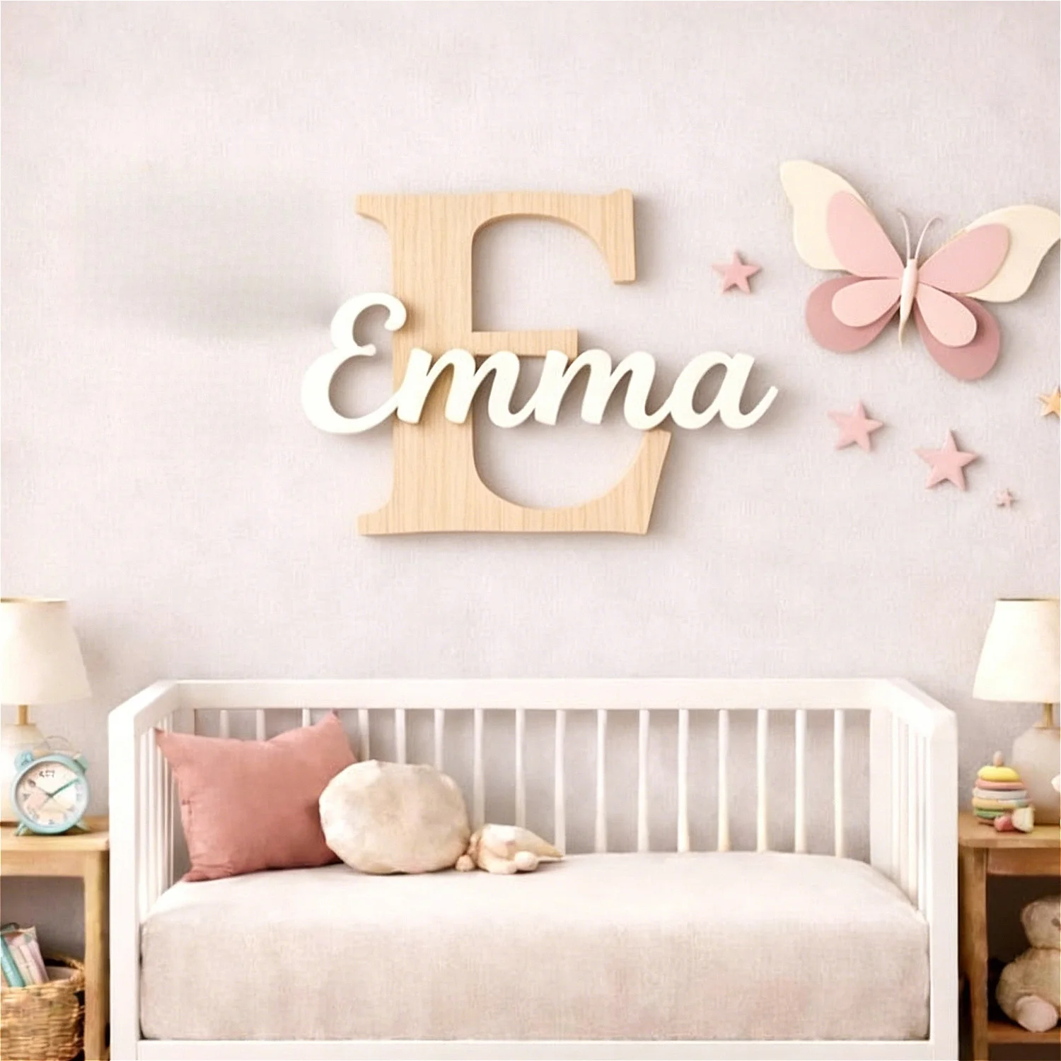 1pc Wooden Double-layer Letter Door Sign, Customized Name/letter,Personalized Children's Room Decoration,Baby Name Sign