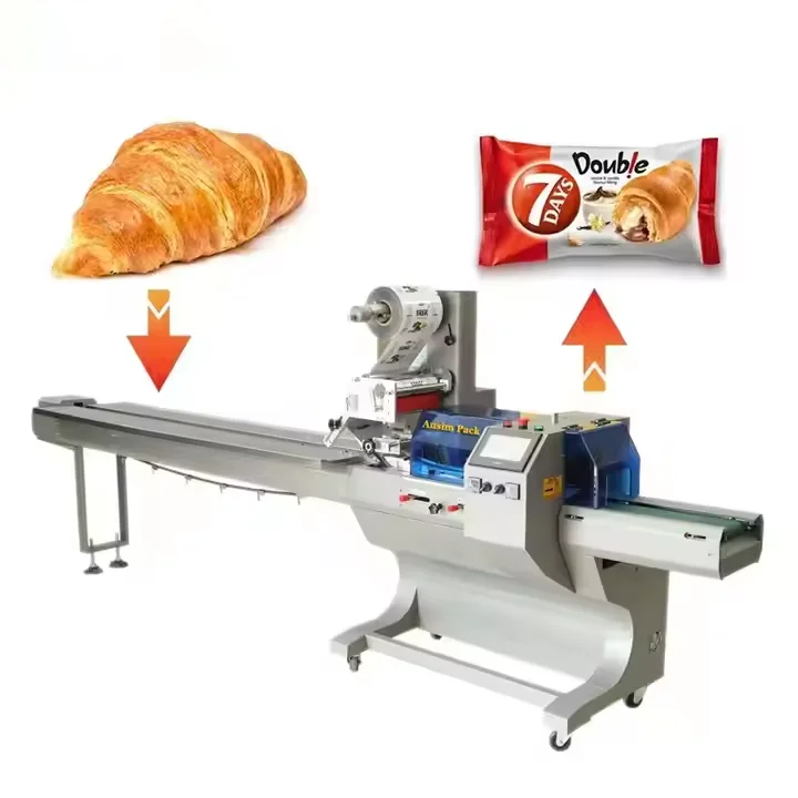 

Automatic Muti-function Pillow Pack Packing Machine Flow Wrapping Machine for Biscuit Bread Cake