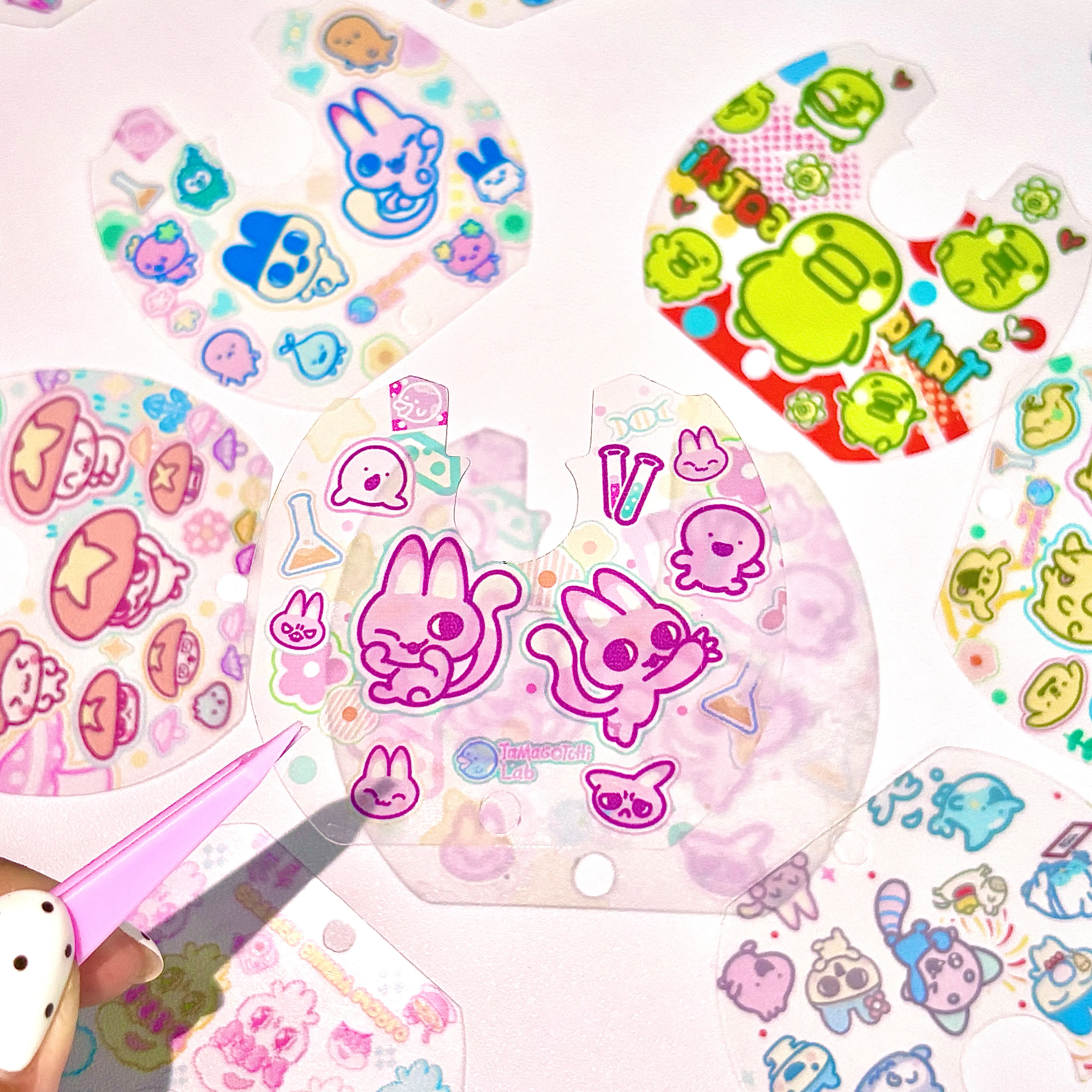 

New Tamagotchi Happy Park Paradise Transparent Non Stickable Backboard Sheet Backboard Paper Cute In Stock