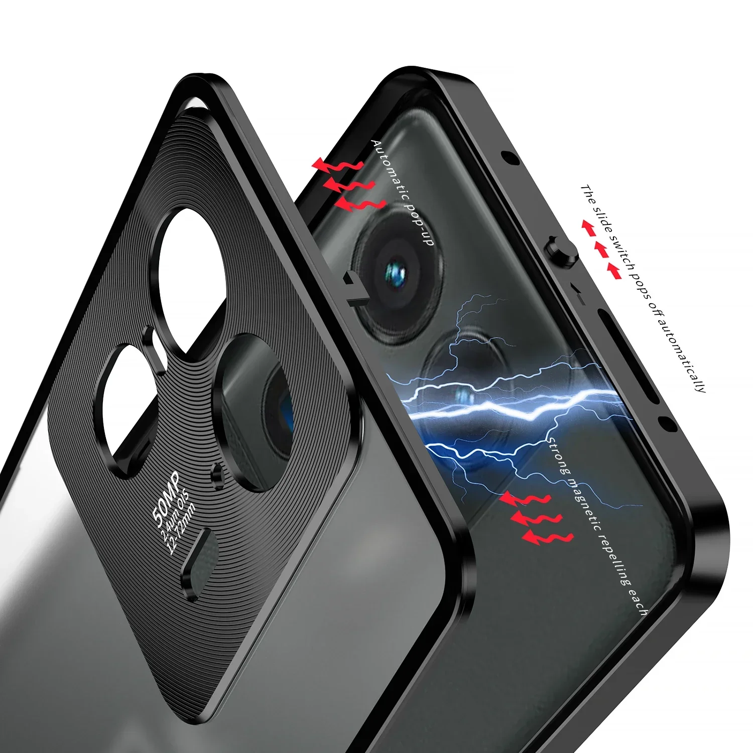 

Металлический бампер с защитной пряжкой для объектива, чехол для телефона MOTO Edge Plus 2023 40 Pro 50, ультра односторонний матовый чехол на заднюю панель