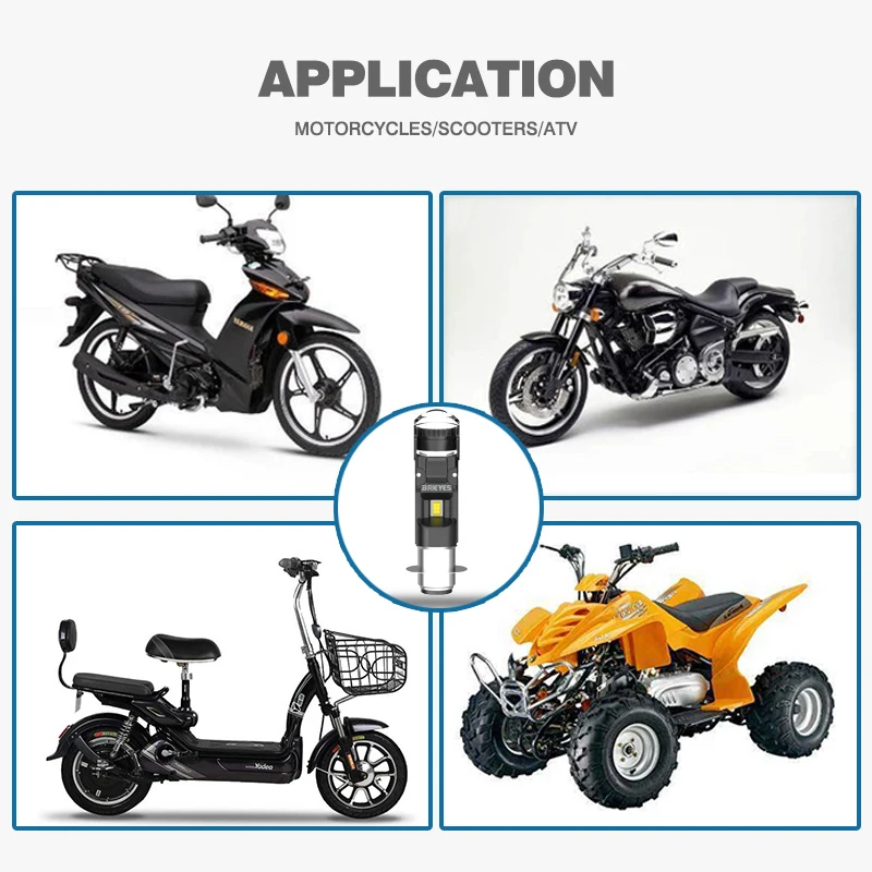 1 قطعة التيار المتناوب/تيار مستمر 9-60 فولت P15D H6M دراجة نارية جهاز عرض LED صغير المصباح لمبة 12 واط بدون مروحة 6500 كيلو عالية/منخفضة شعاع لياماها رابتور UTV ATVs