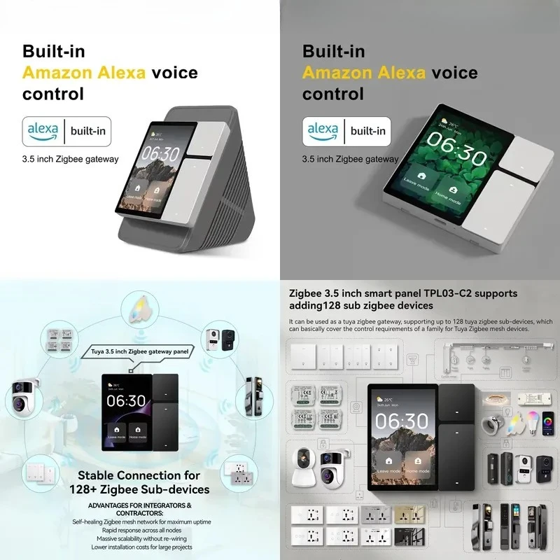 TPL03 Smart Home Automation Screen Central Control Panel Zigbee Gateway Linux with built-in Alexa voice function