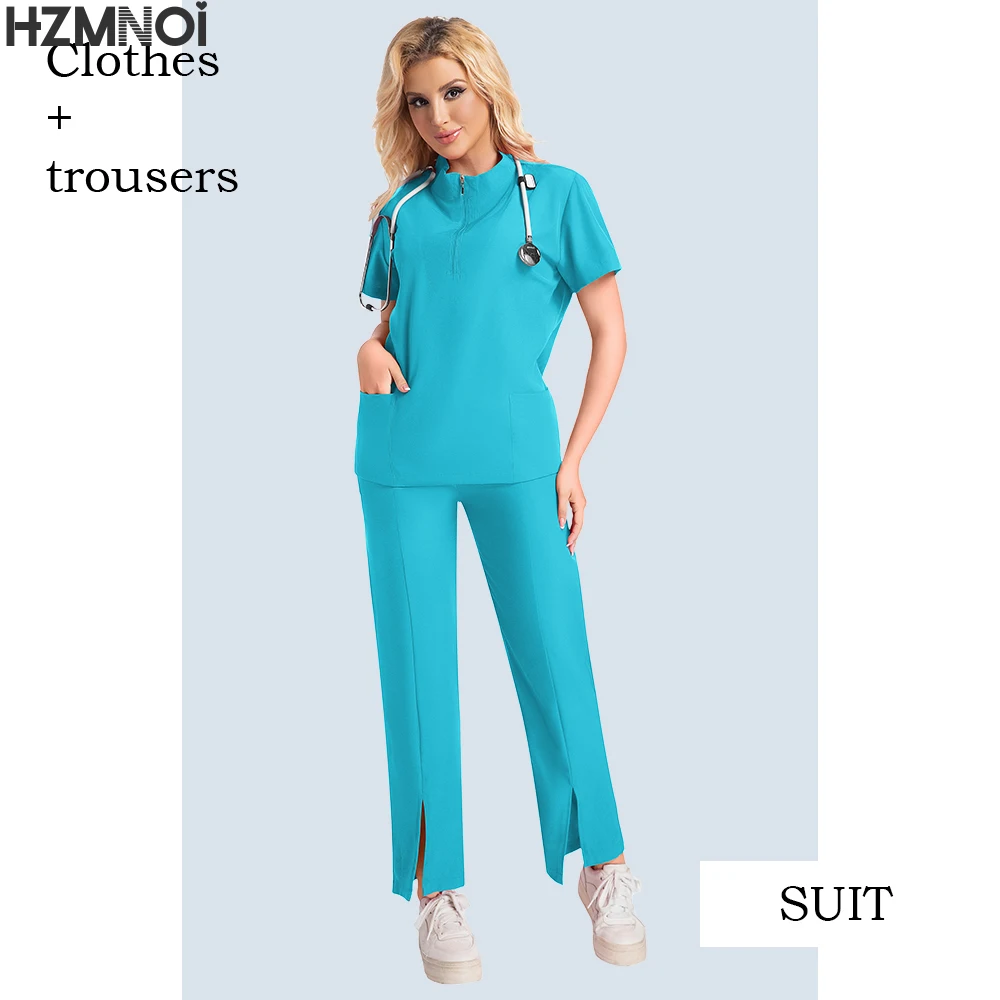 อุปกรณ์เสริมพยาบาลขัดชุดผู้หญิง SLIM FIT เครื่องแบบทางการแพทย์ทันตกรรมคลินิก Workwear โรงพยาบาลผ่าตัดเสื้อผ้า Veterinary ชุด