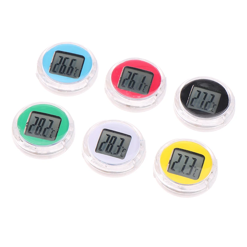 Mini Waterproof Motorcycle Digital Thermometer Temperature Gauge Adhesive Pocket Thermometers For Bikes Dashboards Bathroom