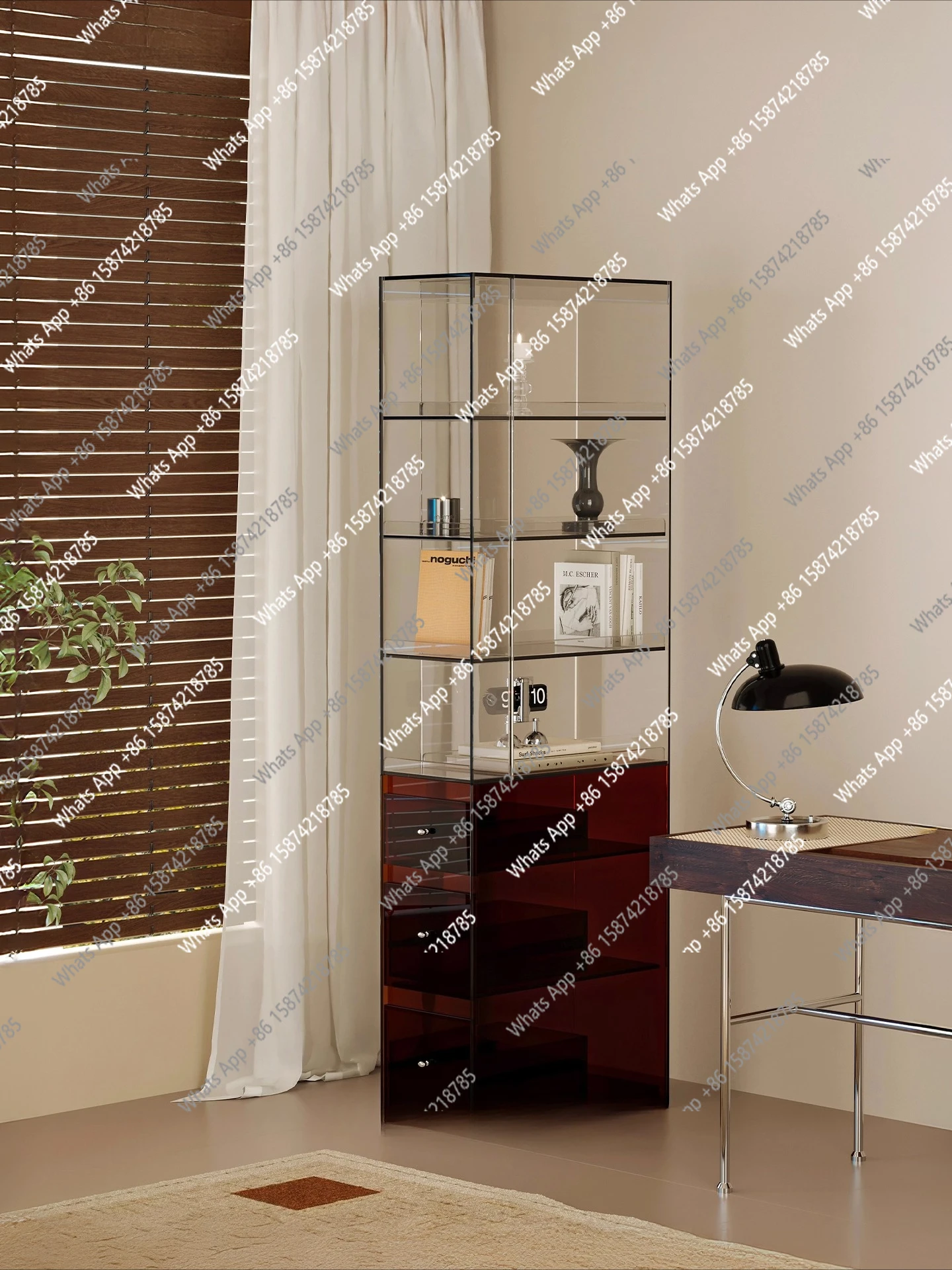 

Medieval acrylic cabinet figure display stand, living room floor blind box storage cabinet, transparent display cabinet