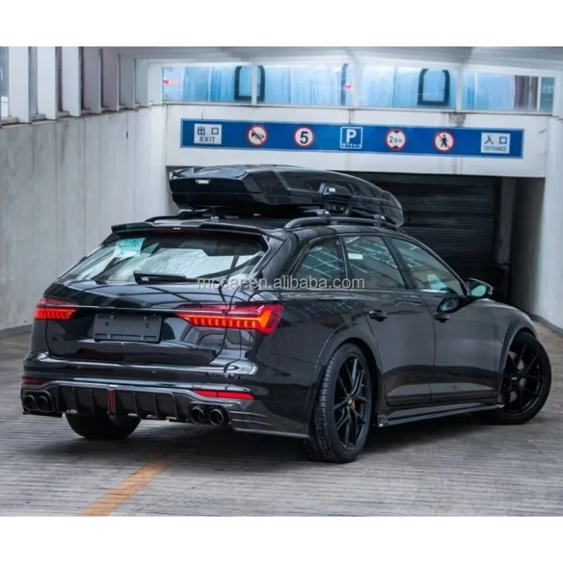 المواد العلوية Preprg ألياف الكربون الجافة الفاصل A6 Allroad الخلفي سبويلر لأودي A6 Allroad 2019-2022 الخلفية سبويلر الجذع سيارة الجناح