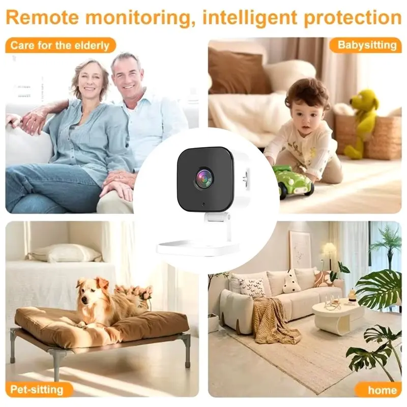 【PHONE ACCESSORY】Indoor Wifi Security Camera 1080P CCTV Baby Monitor Motion Detection APP Control Night Vision For Home/Pets