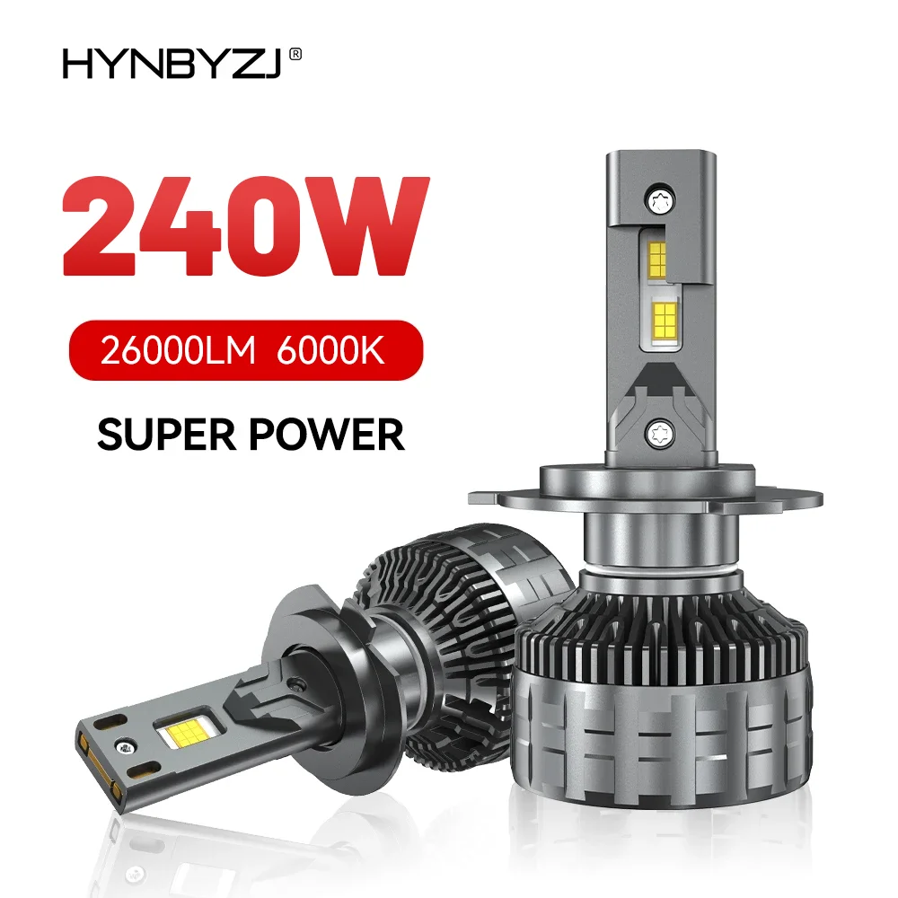 

HYNBYZJ 240W H7 LED Headlight H3 H4 H8 H9 H11 H1 HB3 HB4 H13 9005 9006 9007 9008 9012 Car LED Lamp LED Headlights Bulb