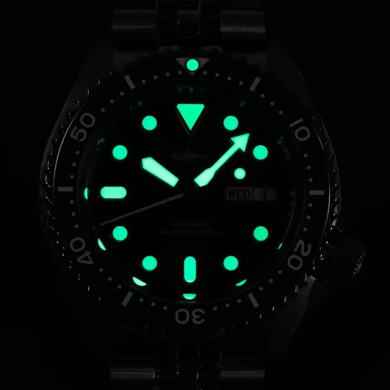 HEIMDALLR SKX007 Dive Watch NH36 Automatic Mechanical Sapphire Glass C3 Super Luminous 200M Waterproof 316L Steel 42mm Men Watch