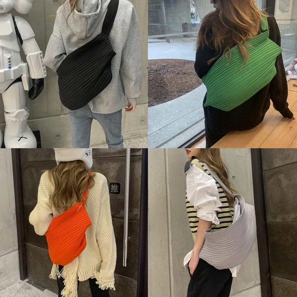 HOT SELLING Crossbody bag, chest bag fashion bag trendy casual sports style, pleated waist bag shoulder bag IN STOCK
