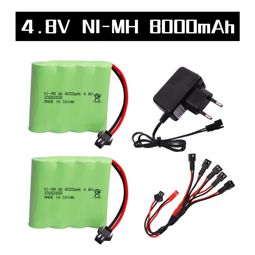 AA NiMH 4.8V 8000mah Battery For Rc Toys Cars Tanks Robots Boats Guns Accessorie Upgrade High Capacity Rechargeable Battery pack