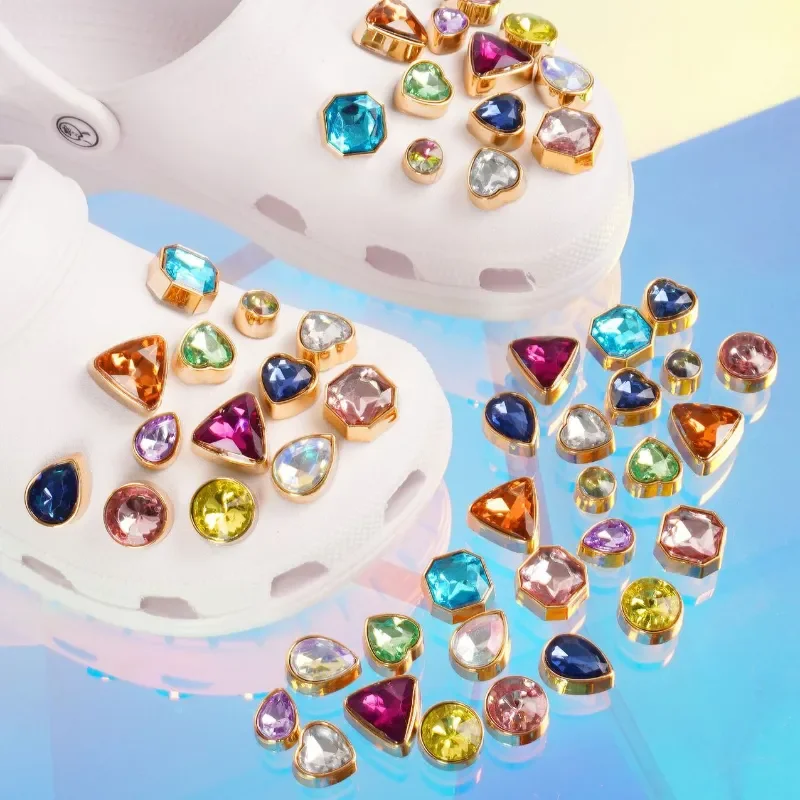 Cadena de perlas de diamante para zapatos, dijes de bricolaje, hebilla de decoración desmontable para agujero, accesorios de dijes para zapatos, fiesta para Niños, Niñas