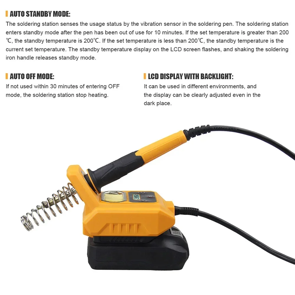 Portable Battery Soldering Iron 20V Max Battery, Adjustable Temperature 100-500℃ Home DIY Welding Equipment & Accessories