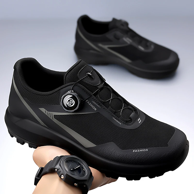 

Мужская обувь без шнурков, летняя дышащая тонкая сетка, новинка 2025, повседневная спортивная обувь, уличная походная обувь с поворотной пряжкой