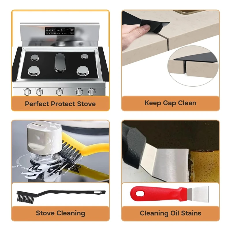 حراس لموقد الغاز العلوي يغطي حامي 0.3 مللي متر ، موقد الغاز الموقد يغطي 3 موقد حصيرة حامي مع 2 موقد الفضاء الحشو دائم