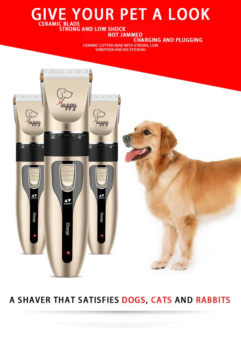 Elektrischer Tierhaarschneider Pflegeset für Hunde Wiederaufladbarer Trimmer Haarschneidemaschine für Katzen Leiser Nagelschleifer Set – Detail 5