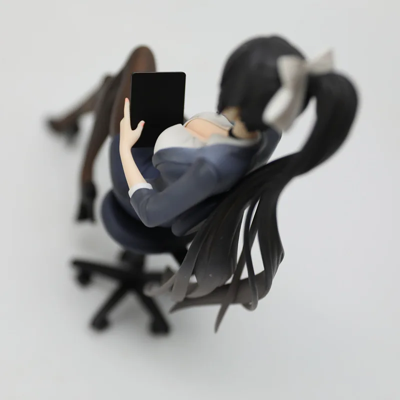 الأزرق الطريق أنيمي فتاة سكرتيرة الشكل يجلس تشكل نموذج حالة الكمبيوتر الديكور تحصيل لعبة روبوت عمل الشكل هدية باردة #5