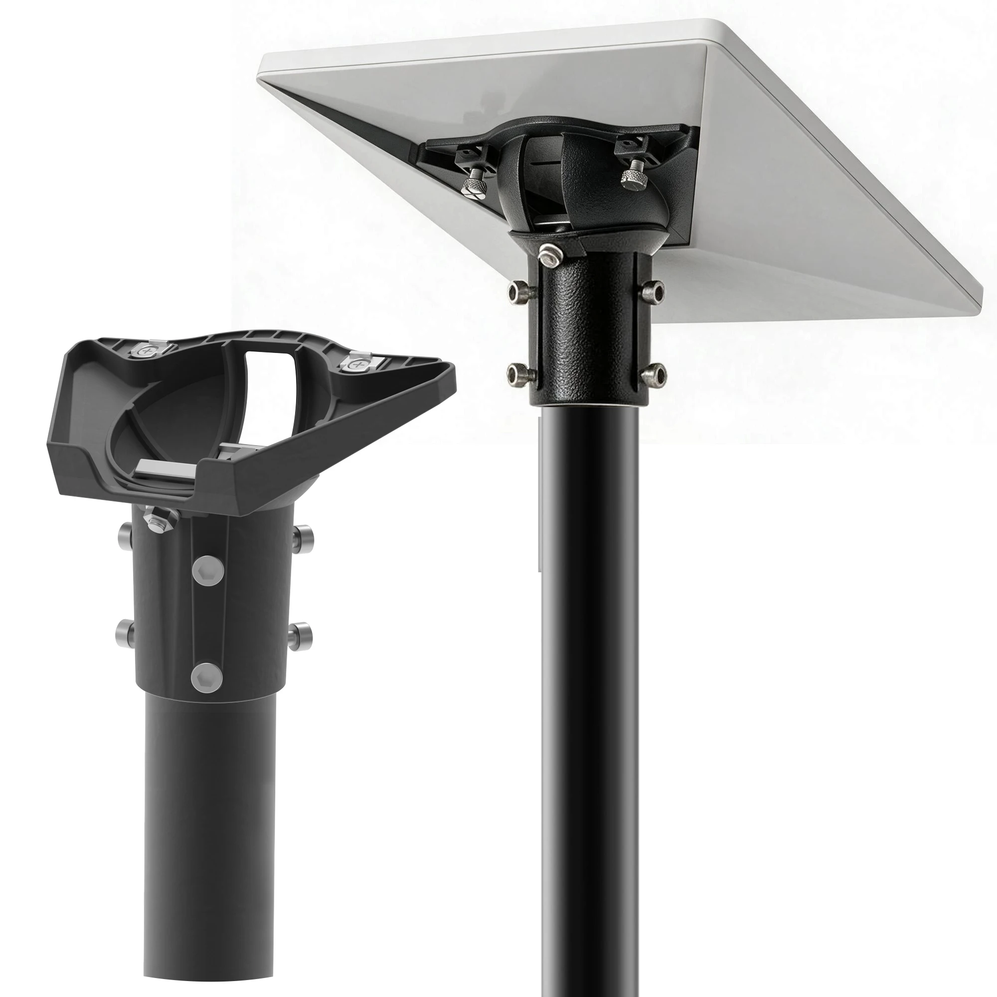 Starlink Mini X Roof Mount,Ball Axis Adjustable & 360°Rotation,Heavy-Duty Metal Bracket with Aluminum Pipe Adapter Mounting Kits