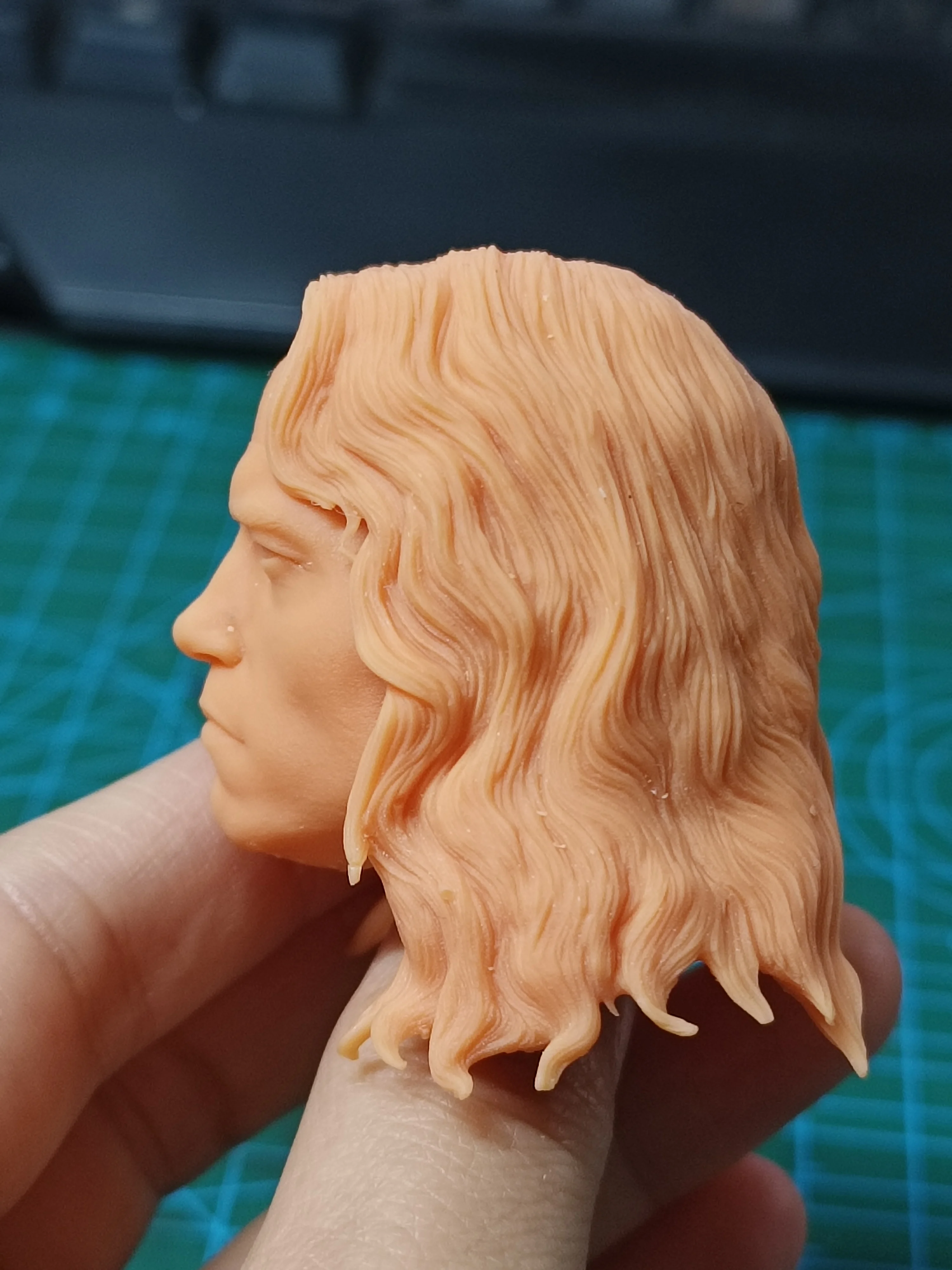 1:6 Arnold Schwarzenegger Head Sculpture Carving Long Hair Unpainted Anime Toys  Model Fit 12'' Action Figure Body  Collection