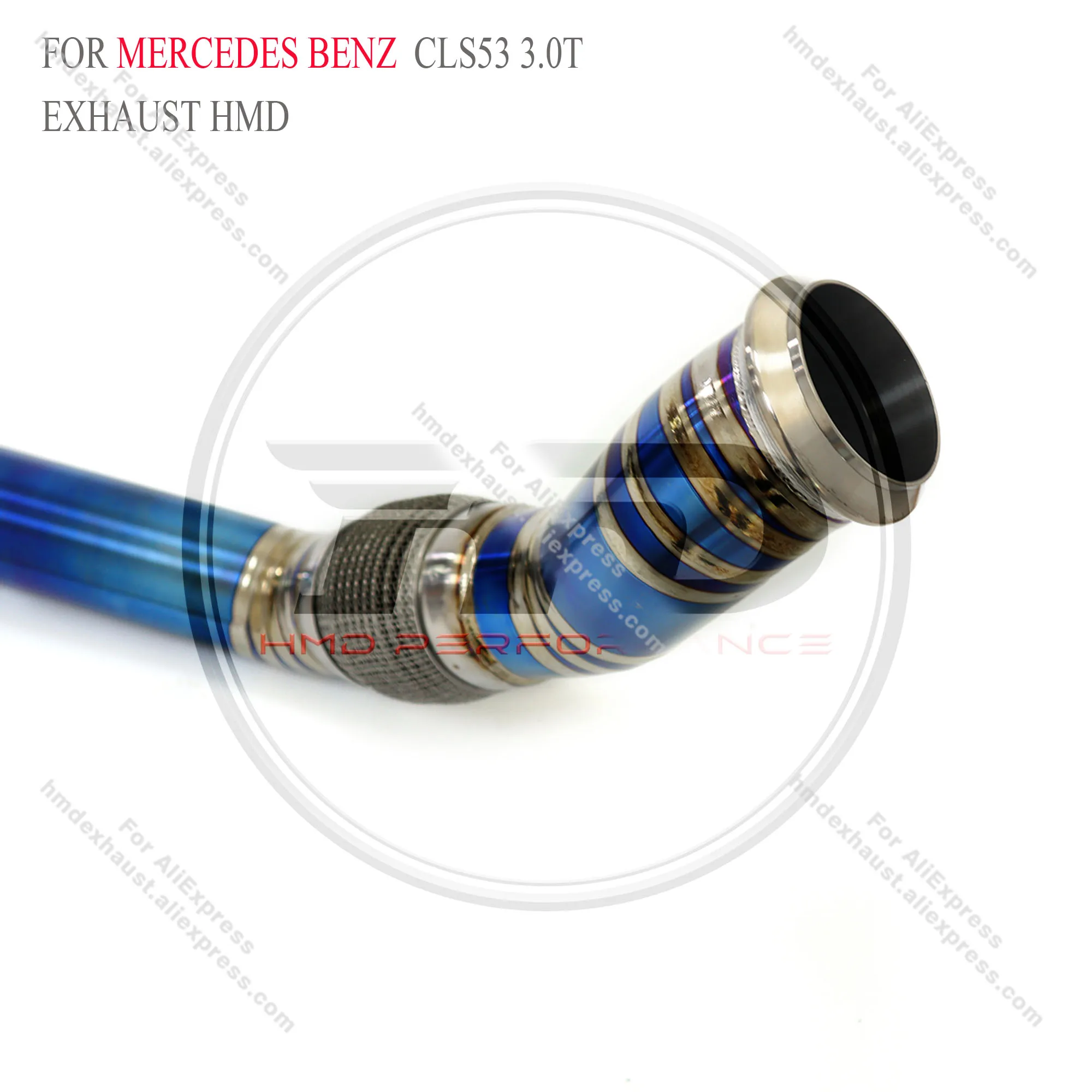 

HMD Titanium alloy Exhaust System Sport Resonated Catback for Mercedes Benz CLS53 3.0T 2018+ Resonant tube Muffler With Valve