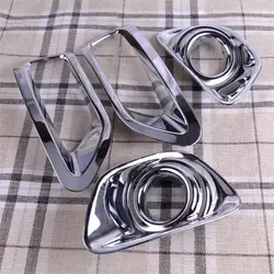 ABS Chrome Bumper Front Rear Tail Fog Light Lamp Cover Trim Bezel Garnish Car Auto Fit For Jeep Compass 2011 2012 2013 2014