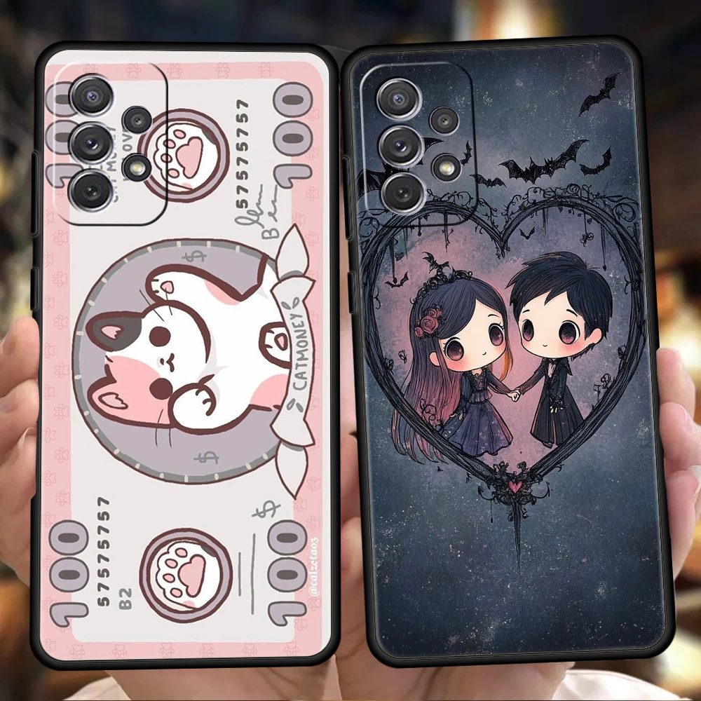 Samsung Galaxy A55 A35 A17 A15 A14 A25 A54 A51 A71 A72 A73 A32 A52 A52S A41 5G用スマホケース ソフトTPUシェル 漫画アート ファンダス