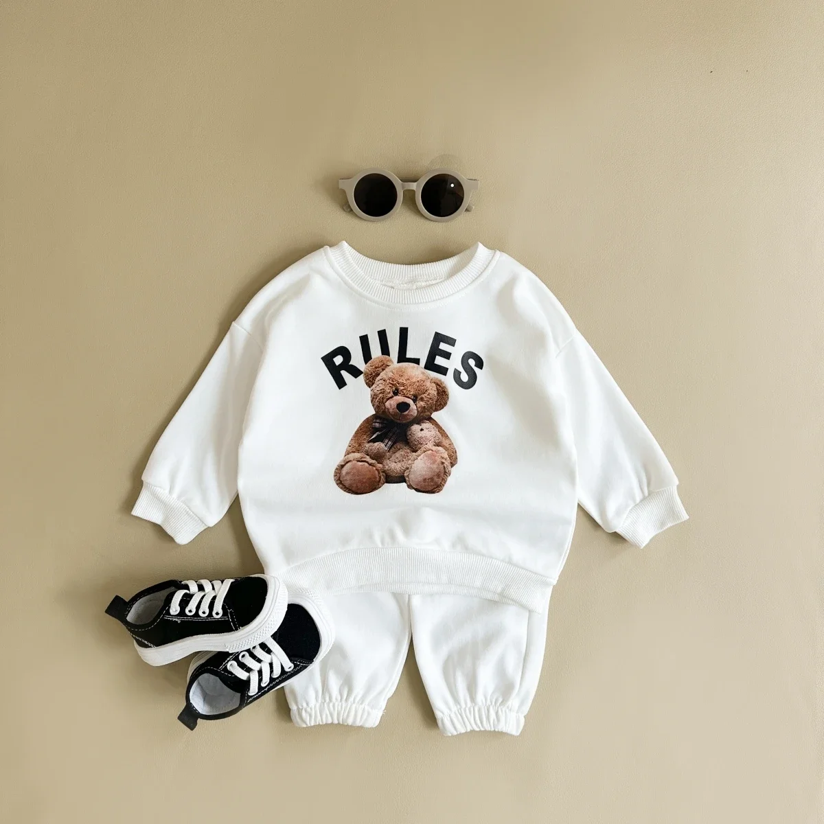 Baby Boy Clothes Set Little Bear Print Sweatshirt Pants 2pcs/set Cotton Suits Children Clothing Toddler Tracksuits Baby Girls