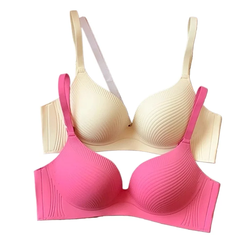 KUCLUT Colorful One-piece Seamless Bra For Women With Small Breasts, No Rims, Breast Reduction, Breathable Thin Molded Cup Bra