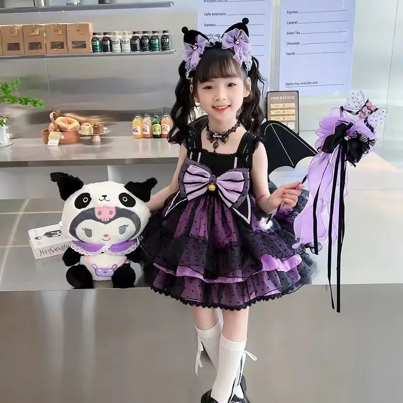 Kawaii Kuromi Magic Wand Cane Children's Purple Bow Hairpin Cute Princess Cartoon Hair Accessories Magic Wand Internet Celebrity