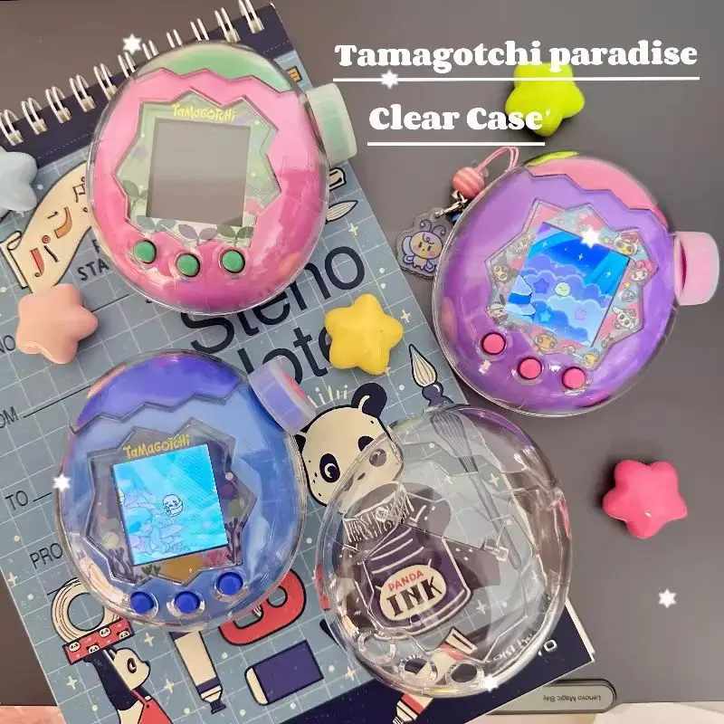 Für Tamagotchi Paradise Acryl Fall Auf Lager Transparente Hartschale Mit Schutzfolie Kawaii Zubehör Geburtstagsgeschenke