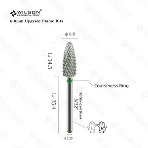 WILSON-Nail Drill Bits ترقية اللهب ، أدوات مانيكير ، اكسسوارات الأظافر ، لقم الثقب الأظافر أفضل 8 لقم ثقب ويلسون مبيعات - رقم 5