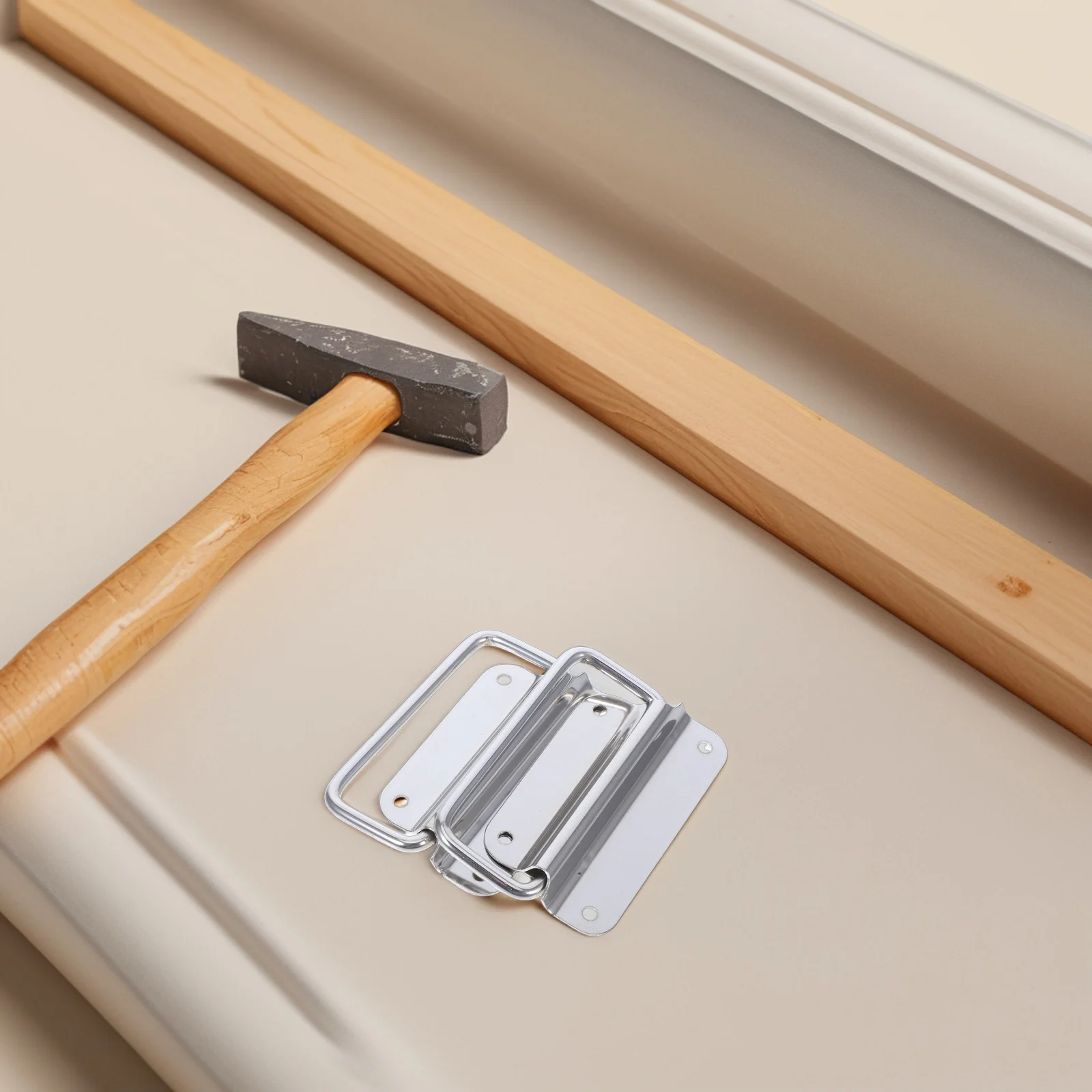 

2pcs Industrial Iron Box Handles Stainless Steel Folding Tool Chest Flight Cases Cabinet Pull Storage Hardware