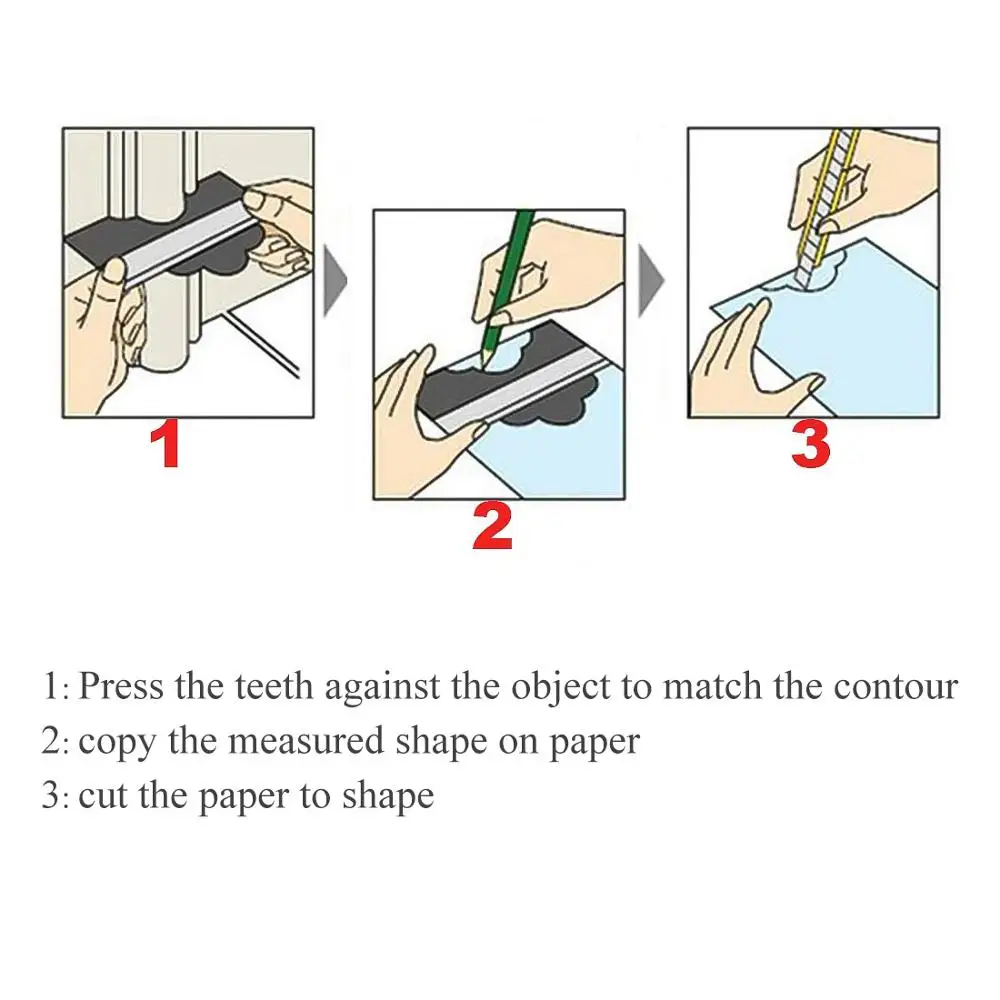 Onnfang Shape Gauge Duplicator Profile Duplication Gauge Contour Template Plastic Contour Copy Duplicator Measuring Tool