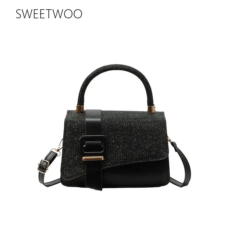 

Korean Sweet-Girl-Style Glitter-Patchwork Crossbody Bag Women Gentle Daily Dating Shoulder Purse