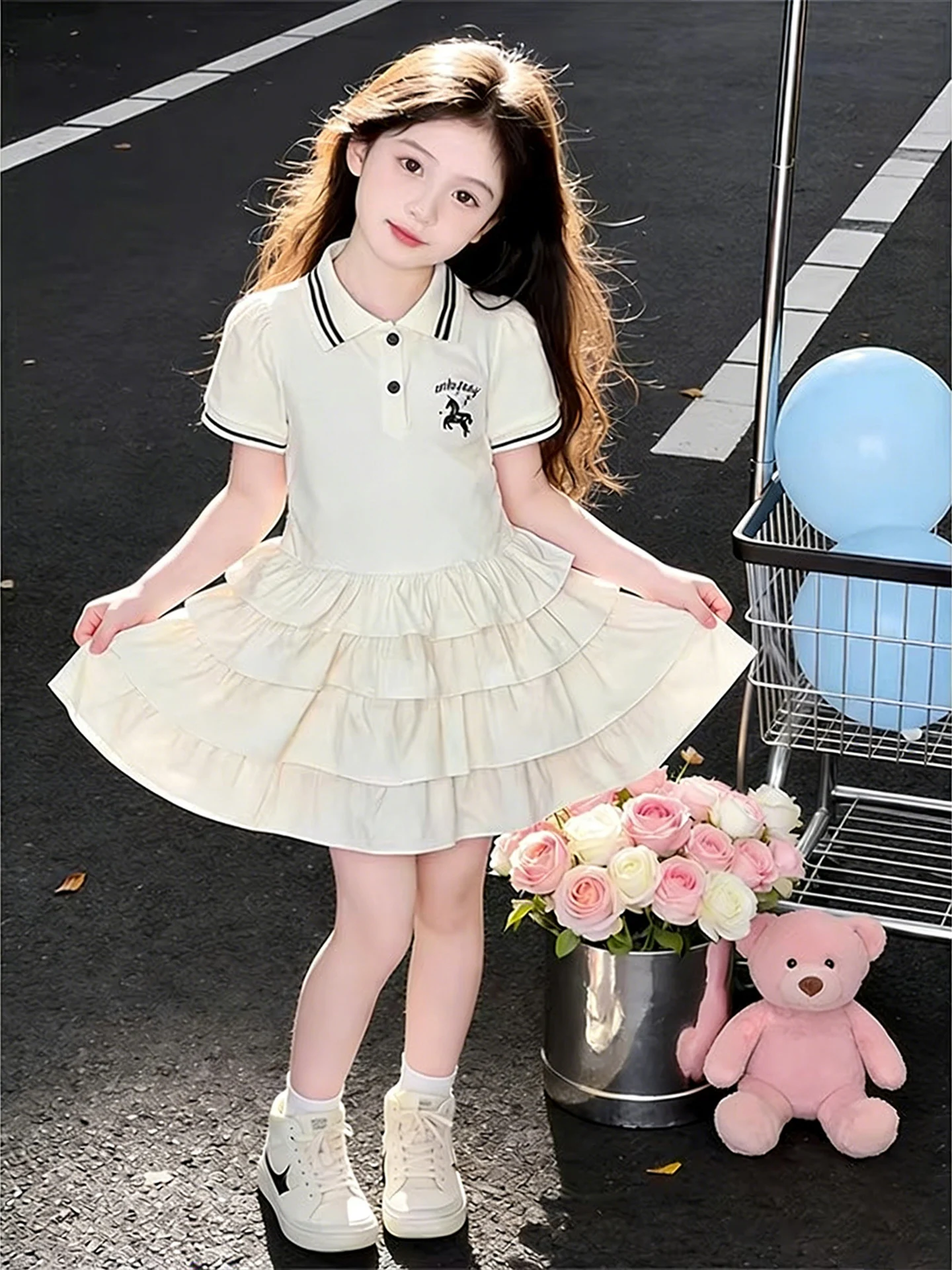 fashionable-korean-style-short-summer-dress-for-little-girls-unique-princess-skirt-thin-dress-suitable-for-ages-2-14