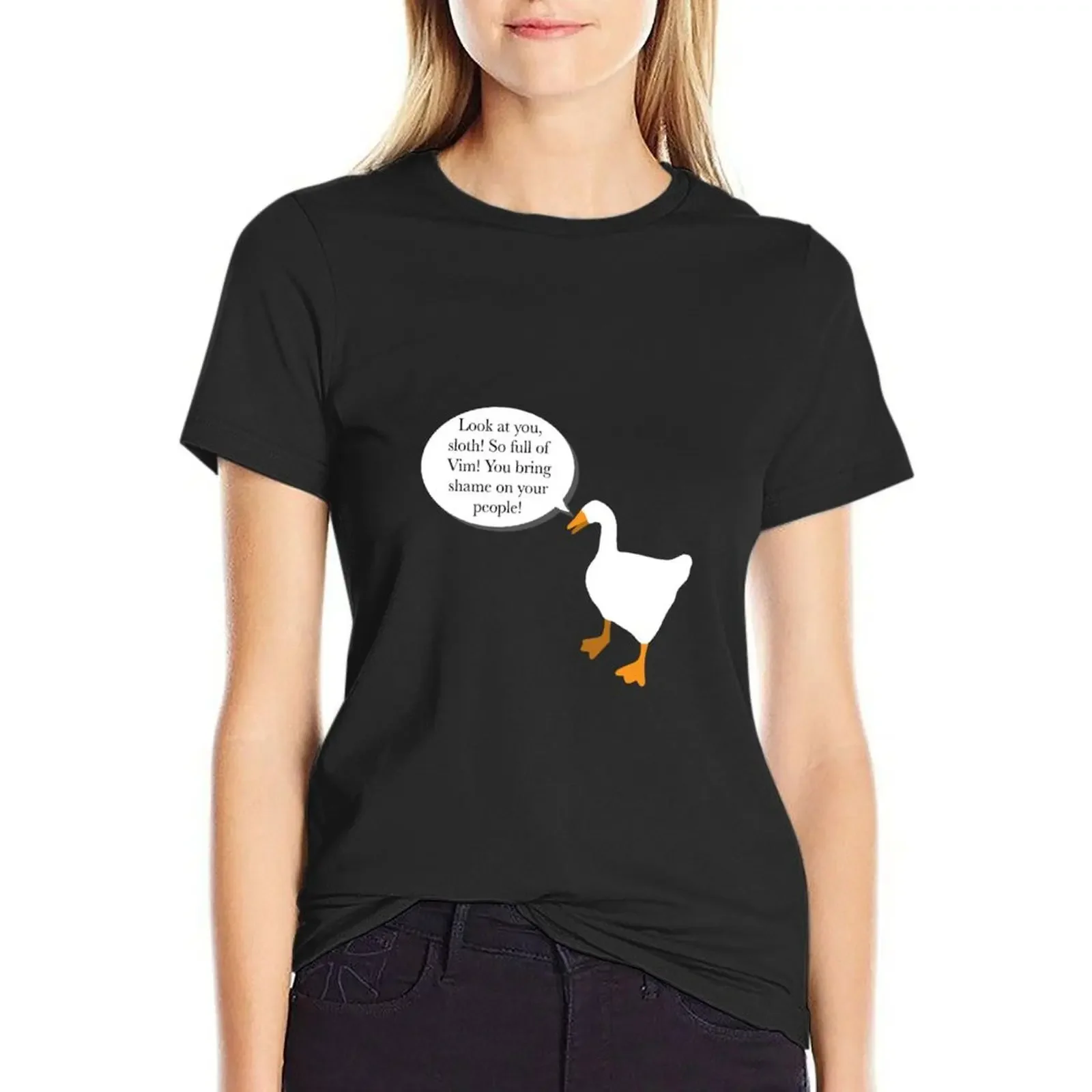 

Goose from James Acaster’s Sloth Fable Story T-Shirt quick-drying customs oversized funny t shirt dress Women