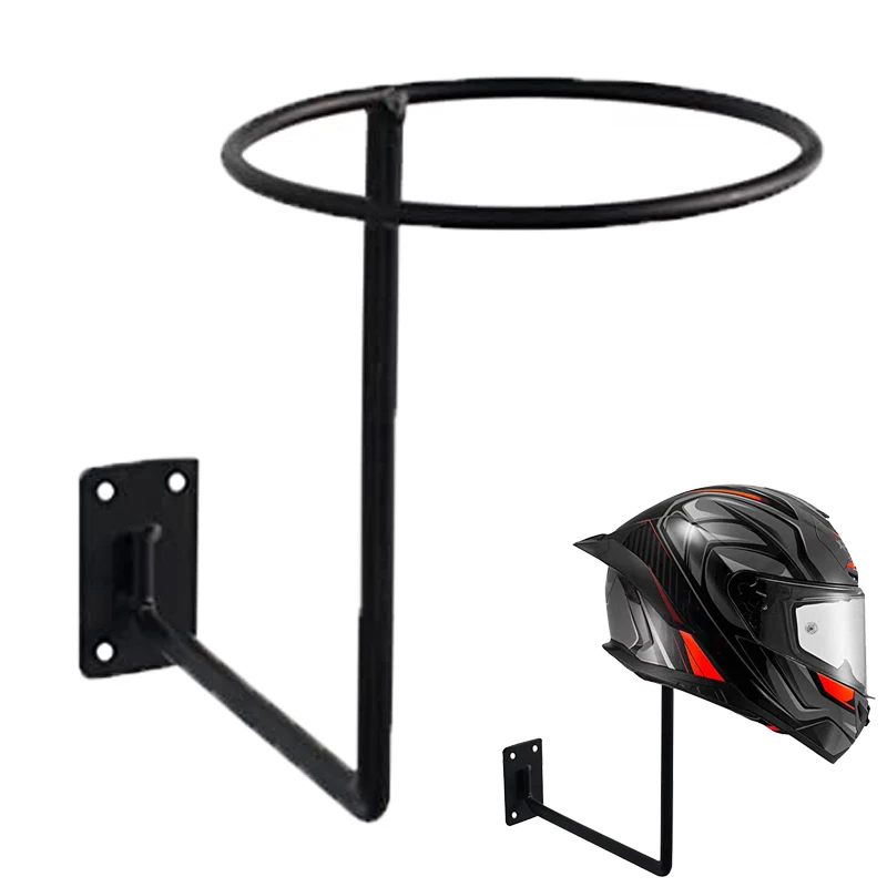 

Motorcycle Helmet Metal Wall Mounted Hat Rack Screw Black Paint Baking Rack Bicycle Display Holder Moto Equipments Accessories