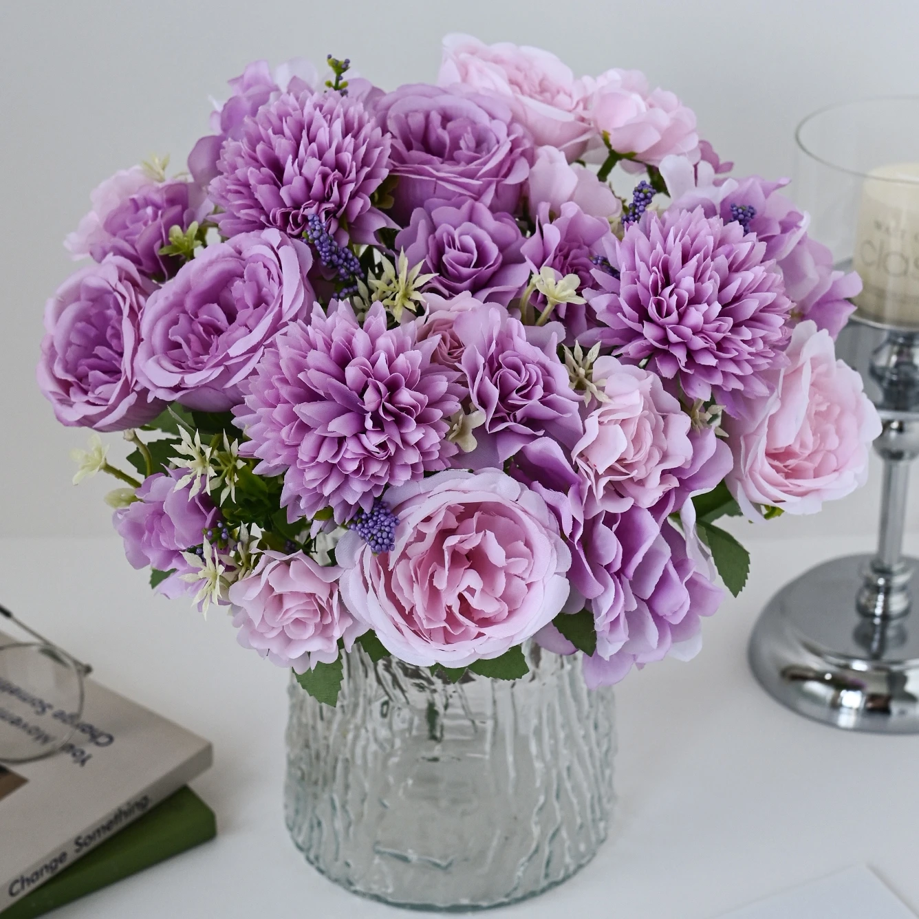 Künstliche Blumen Pionien Hochzeits-Brautsträuße Festival Raum Heim Tisch Dekoration Vase Outdoor Garten DIY Geschenkbox Kranz – Detail 4
