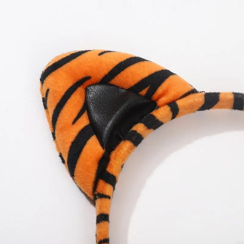 N5KF 여자 강아지 귀 머리띠 헤어 후프 강아지 코스프레 의상 키즈 소녀 할로윈