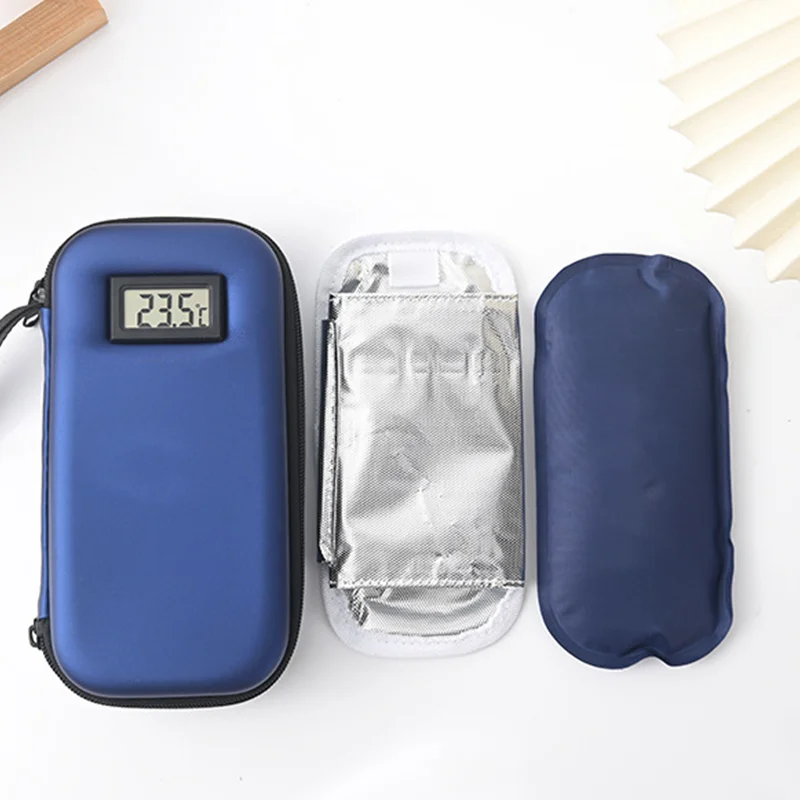 

Insulin Cooler Travel Case Mini Insulin Cooler Bag Heat Insulation Temperature Display Medicine Diabetic Supplies Travel Case ﻿