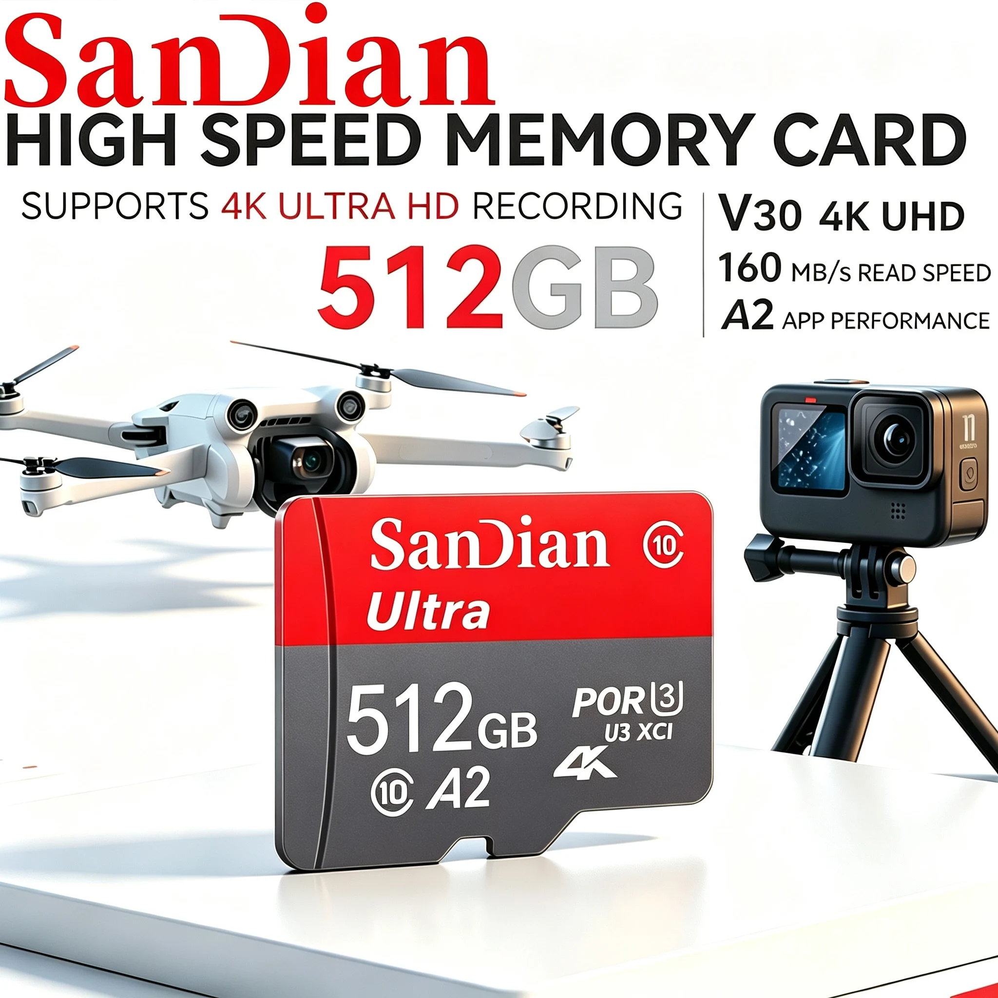 Top SD Cards 32GB 64GB 512GB 256GB 128GB Memory Card Micro TF SD Card TF Cards for Laptop/PC/Smart TV/Router/MP4 Player/Toy