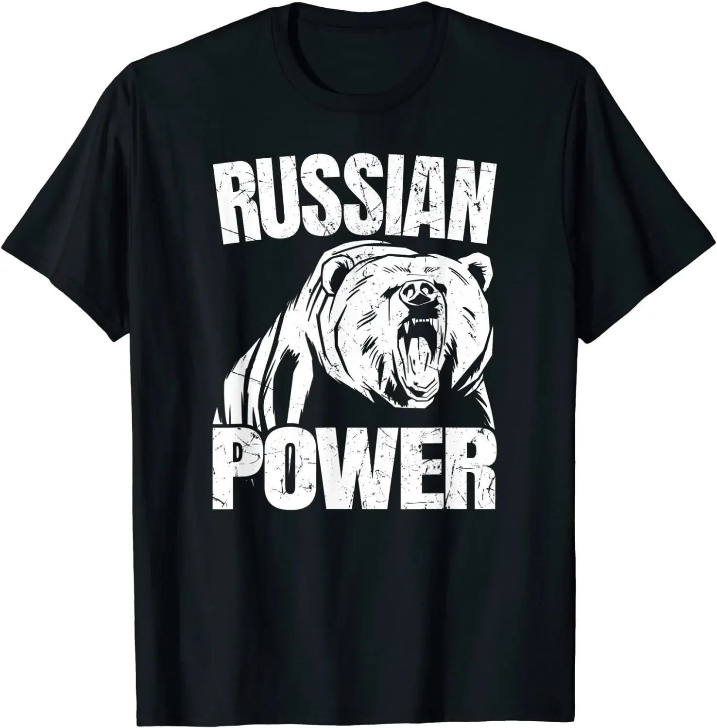 Camiseta de entrenamiento muscular de fuerza física para gimnasio con poder de oso ruso, camiseta informal de manga corta con cuello redondo de algodón 100% para hombre, talla S-3XL