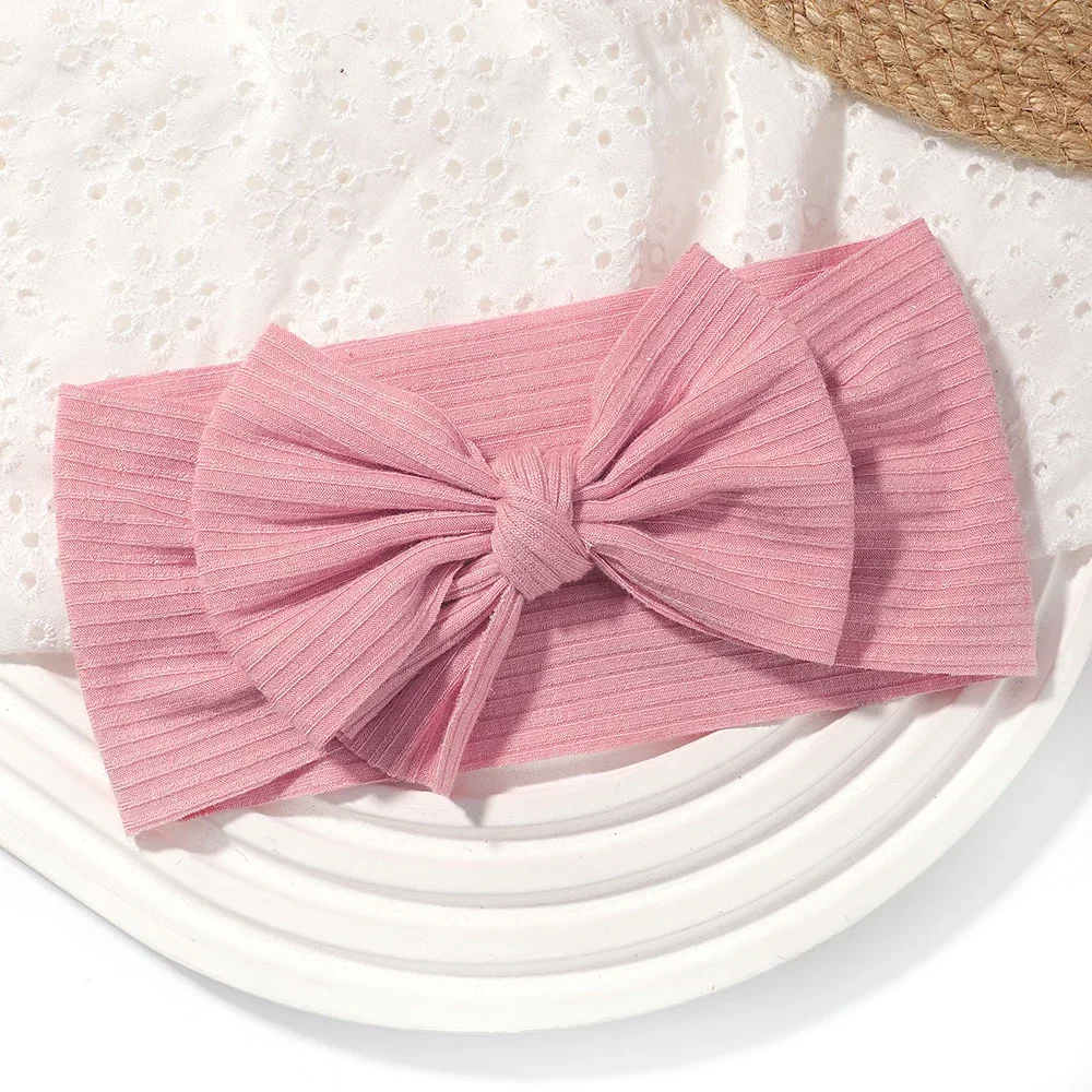 Bandeau de Sauna en Tricot Doux pour Bébé Fille, Turban artificiel astique avec Nministériels d Côtelé, Accessoires pour Cheveux de Nouveau-né, 1