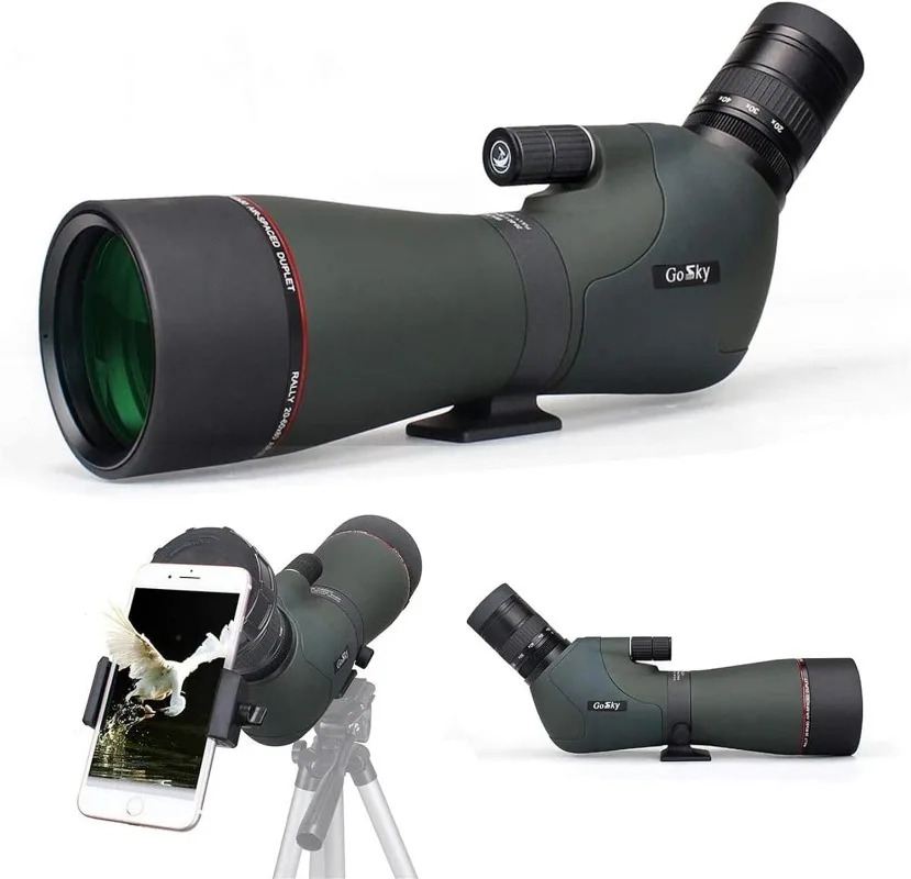 

HD 20-60x80 Dual Focusing Spotting Scope - Waterproof HD Optics Zoom Scope with with Carrying Case and Smartphone Adapter