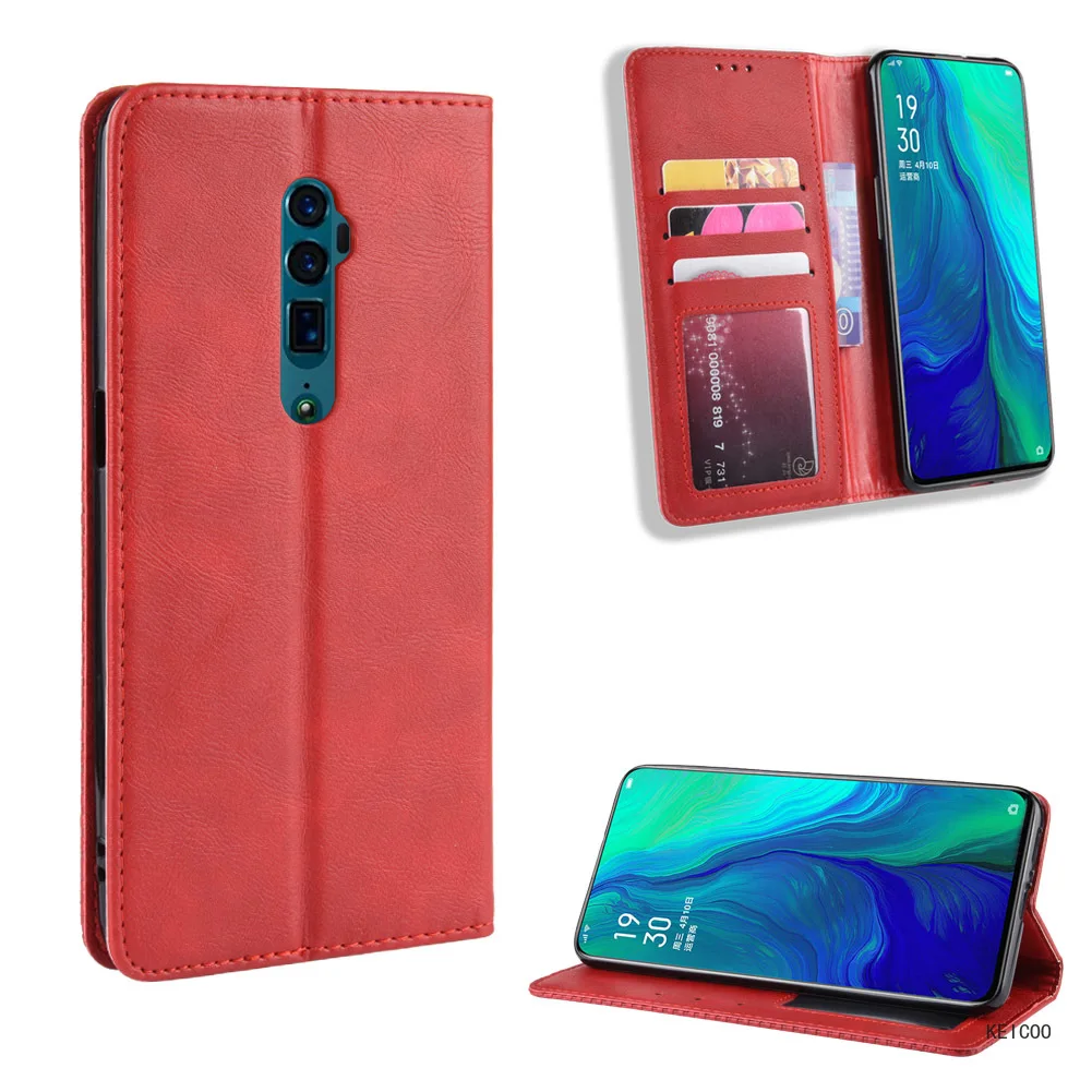 Flip Cover Magnetic Leather Case for Oppo A1K A5 A9 A11 A11X Reno A 2 2Z 2F 10x Zoom Realme C2 C2s 2020 5G Holder Phone Shell