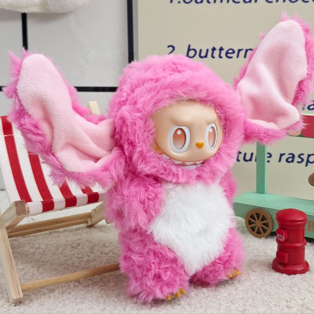 Para labubu roupas 17cm bonito vestir-se boneca vestido de pelúcia conjunto animal elefante bonito roupas da moda conjunto de animais de pelúcia legal