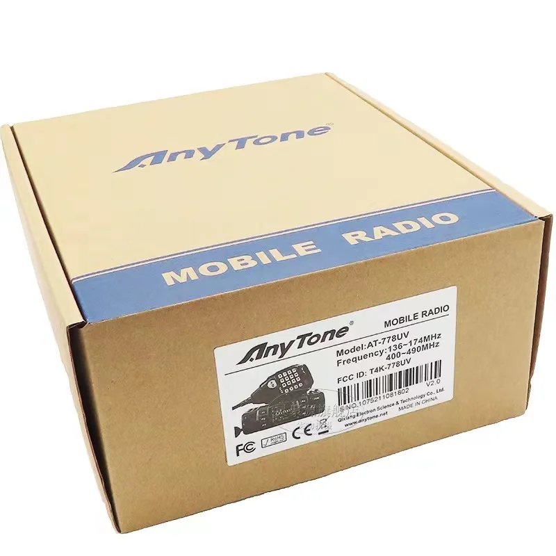 AnyTone AT-778UV Dual Band Transceptor Mini 25W Estação de Rádio Móvel VHF 136-174 UHF 400-480MHz Rádio Do Carro Amador Walkie Talkie